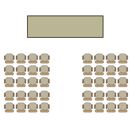 Tipo organización mesa cuadrada